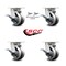 Service Caster 4 Inch Kingpinless V Groove Semi Steel Wheel Caster Brakes 2 Swivel Locks, 4PK SCC-KP30S420-VGR-SLB-BSL-2-SLB-2 - alternate 4